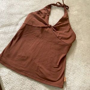Prana brown halter tankini